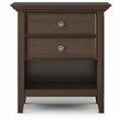 Pemberly Row Transitional Solid Wood Bedside Table in Natural Aged Brown