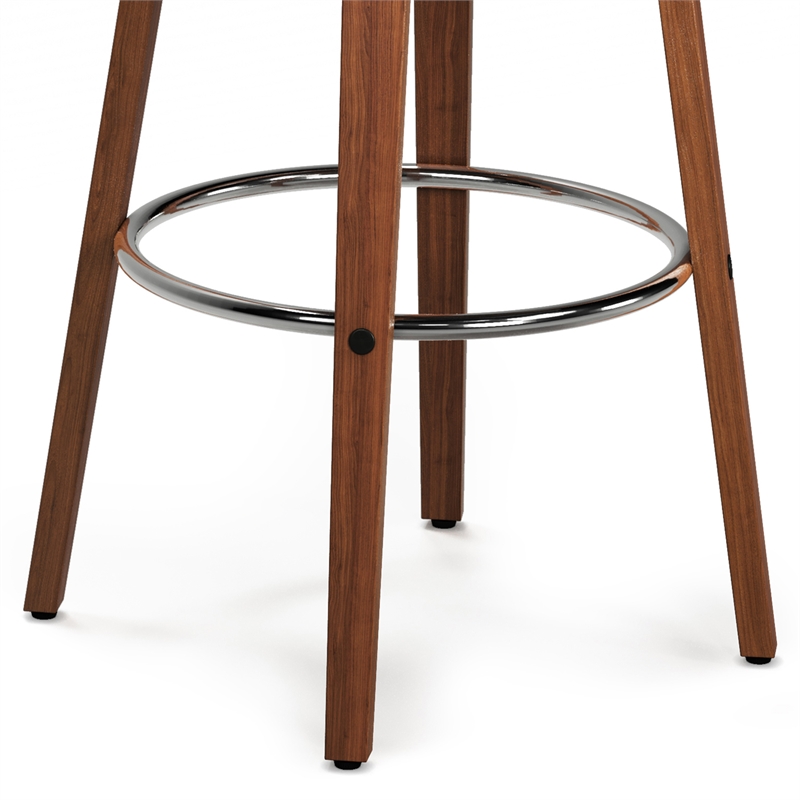 Pemberly Row Vegan Faux Leather Swivel Bar Stool Set of 2 in Cream