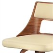 Pemberly Row Vegan Faux Leather Swivel Bar Stool Set of 2 in Cream