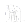 Pemberly Row Vegan Faux Leather Swivel Bar Stool Set of 2 in Cream