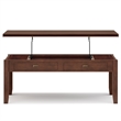 Pemberly Row 46 in Lift-Top Coffee Table & 14 in End Tables in Russet Brown