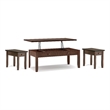 Pemberly Row 46 in Lift-Top Coffee Table & 14 in End Tables in Russet Brown