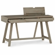 Pemberly Row Solid Wood Industrial Flip-Up Desk in Distressed Gray