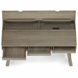 Pemberly Row Solid Wood Industrial Flip-Up Desk in Distressed Gray