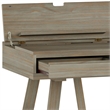 Pemberly Row Solid Wood Industrial Flip-Up Desk in Distressed Gray