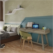 Pemberly Row Solid Wood Industrial Flip-Up Desk in Distressed Gray