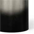 Pemberly Row Metal Cylinder Accent Table in Ombre Black and Silver