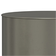 Pemberly Row Metal Cylinder Accent Table in Ombre Black and Silver