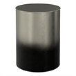 Pemberly Row Metal Cylinder Accent Table in Ombre Black and Silver