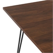 Pemberly Row Industrial Dining Table in Walnut Veneer with Black Metal Legs