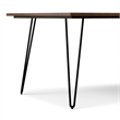 Pemberly Row Industrial Dining Table in Walnut Veneer with Black Metal Legs