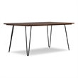 Pemberly Row Industrial Dining Table in Walnut Veneer with Black Metal Legs
