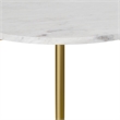 Pemberly Row Round Marble & Acacia Side Tables in White/Natural (Set of 2)
