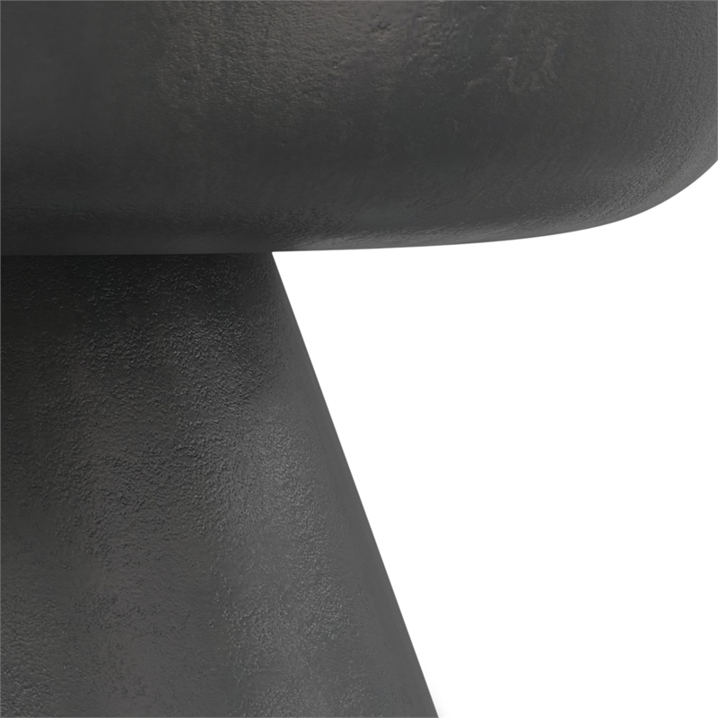 Pemberly Row Round Pedestal Coffee Table in Black Nickel Aluminum