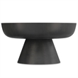 Pemberly Row Round Pedestal Coffee Table in Black Nickel Aluminum