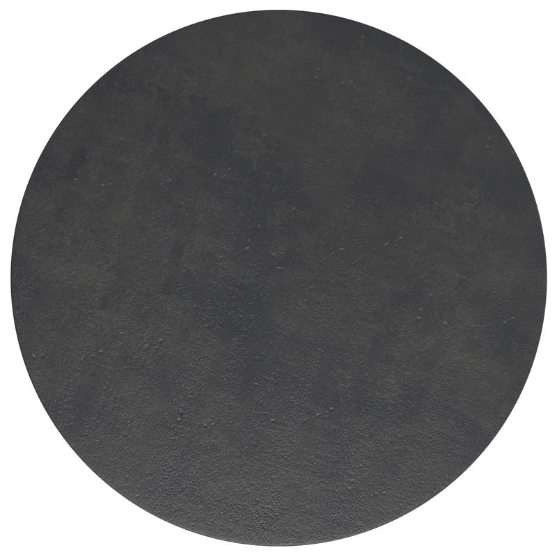 Pemberly Row Round Pedestal Coffee Table in Black Nickel Aluminum