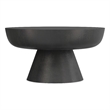 Pemberly Row Round Pedestal Coffee Table in Black Nickel Aluminum