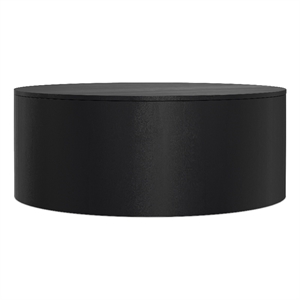Pemberly Row Round Drum Coffee Table in Black Solid Mango Wood