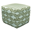 Pemberly Row Handwoven Cotton & Jute Pouf in Natural and White