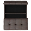 Pemberly Row 36 in Lift Top Coffee Table Ottoman in Brown Faux Leather