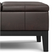 Pemberly Row 36 in Lift Top Coffee Table Ottoman in Brown Faux Leather