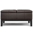 Pemberly Row 36 in Lift Top Coffee Table Ottoman in Brown Faux Leather