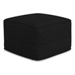 Pemberly Row 24 in Wide Black Boucle Square Pouf Ottoman
