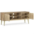 Pemberly Row 60 in Wide Mango Wood TV Stand with Brass Inlay in Natural