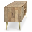 Pemberly Row 60 in Wide Mango Wood TV Stand with Brass Inlay in Natural