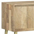 Pemberly Row 60 in Wide Mango Wood TV Stand with Brass Inlay in Natural