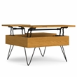 Pemberly Row Industrial Lift-Top Coffee Table in Solid Wood Oak Veneer