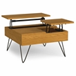 Pemberly Row Industrial Lift-Top Coffee Table in Solid Wood Oak Veneer