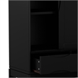 Pemberly Row Modern Hardwood Storage Cabinet with Sliding Doors in Black