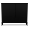 Pemberly Row Modern Hardwood Storage Cabinet with Sliding Doors in Black