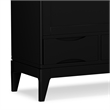 Pemberly Row Modern Hardwood Storage Cabinet with Sliding Doors in Black