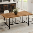 Pemberly Row Campbell 72 x 36 Wood Dining Table Burnt Wax & Industrial Style