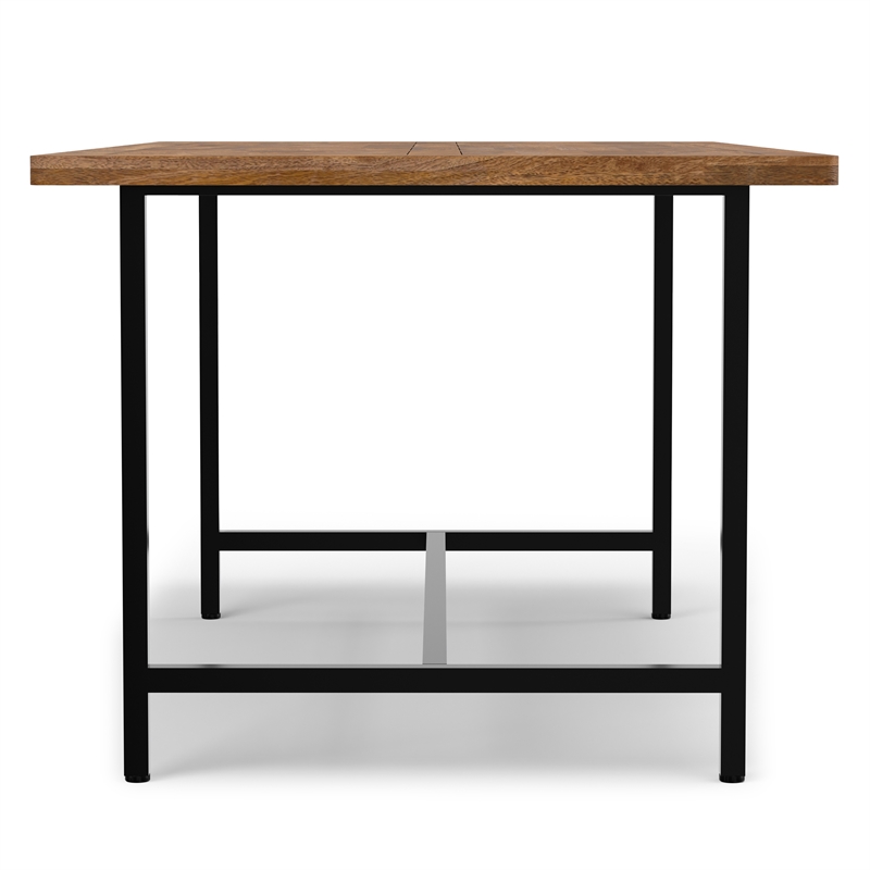 Pemberly Row Campbell 72 x 36 Wood Dining Table Burnt Wax & Industrial Style