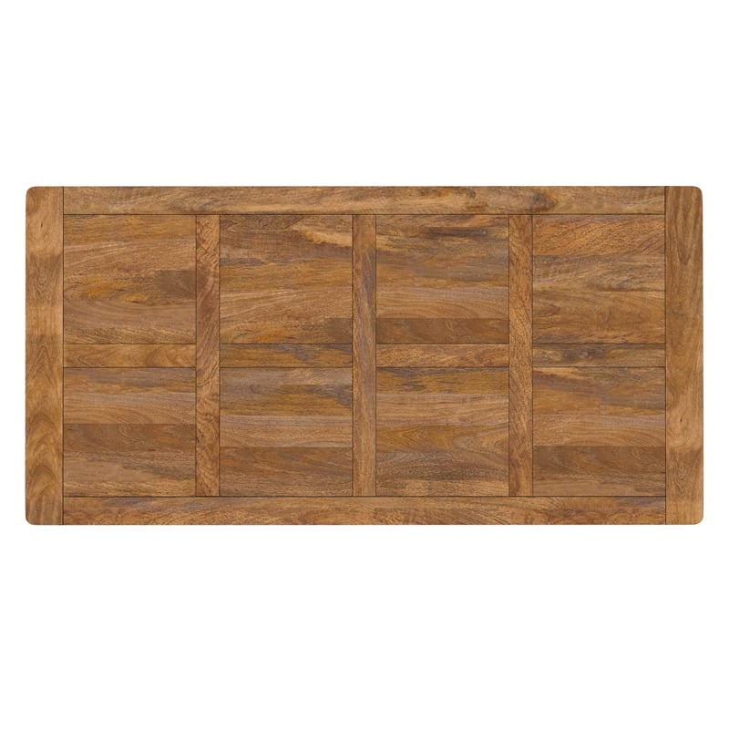 Pemberly Row Campbell 72 x 36 Wood Dining Table Burnt Wax & Industrial Style