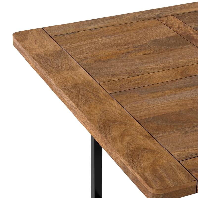 Pemberly Row Campbell 72 x 36 Wood Dining Table Burnt Wax & Industrial Style