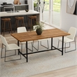 Pemberly Row Campbell 72 x 36 Wood Dining Table Burnt Wax & Industrial Style