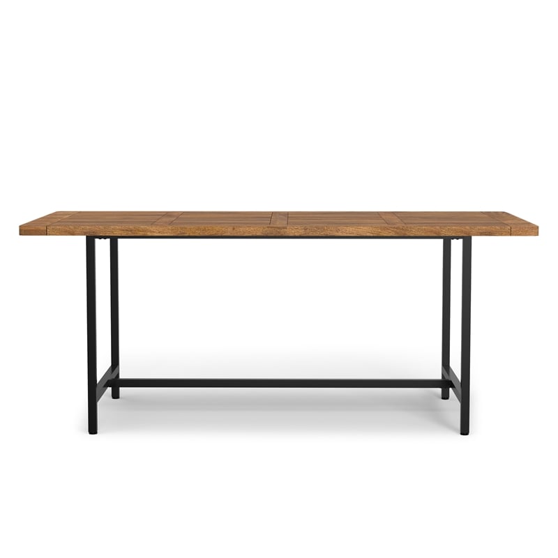 Pemberly Row Campbell 72 x 36 Wood Dining Table Burnt Wax & Industrial Style
