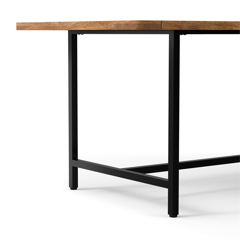 Pemberly Row Campbell 72 x 36 Wood Dining Table Burnt Wax & Industrial Style