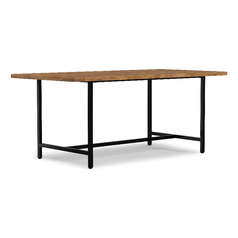 Pemberly Row Campbell 72 x 36 Wood Dining Table Burnt Wax & Industrial Style