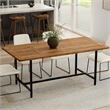 Pemberly Row Campbell 72 x 36 Wood Dining Table Burnt Wax & Industrial Style