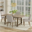 Pemberly Row Aeris 72 in Solid Mango Wood Farmhouse Dining Table in Grey Wash