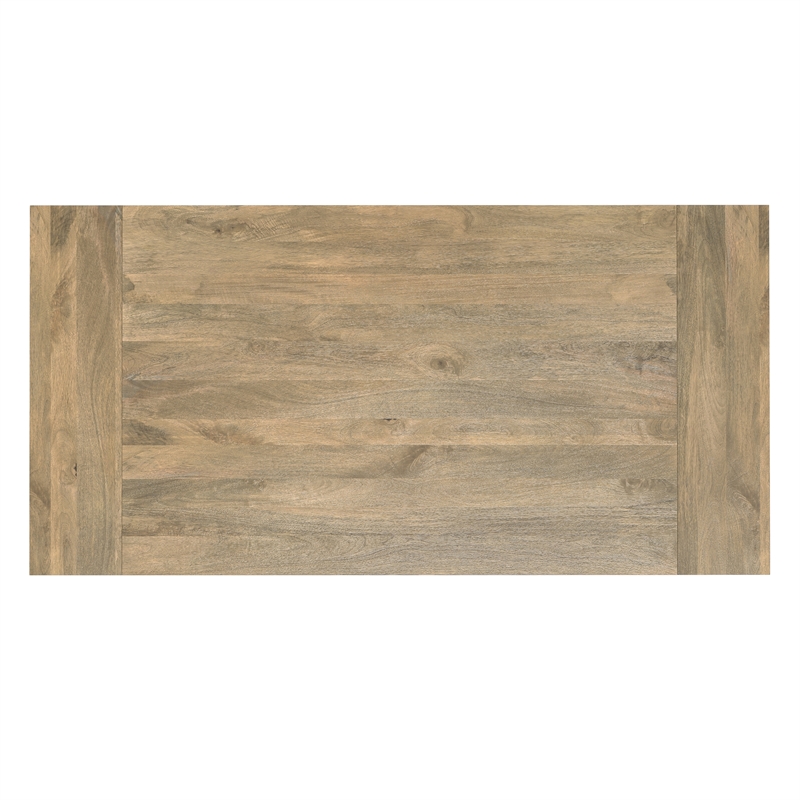 Pemberly Row Aeris 72 in Solid Mango Wood Farmhouse Dining Table in Grey Wash