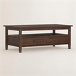 Pemberly Row Warm Shaker 48 in Wide Wood Coffee Table in Distressed Charcoal