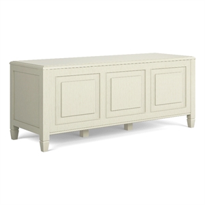 Pemberly Row 51&quot Solid Wood Storage Bench Trunk in Antique White