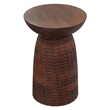 Pemberly Row Boyd 16 in Mango Wood Accent Table in Warm Dark Brown Finish