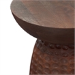 Pemberly Row Boyd 16 in Mango Wood Accent Table in Warm Dark Brown Finish